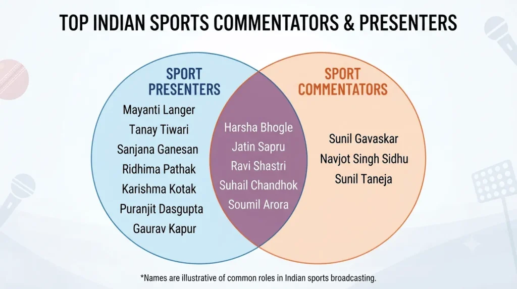 Top Indian Sports Presenters and commentators