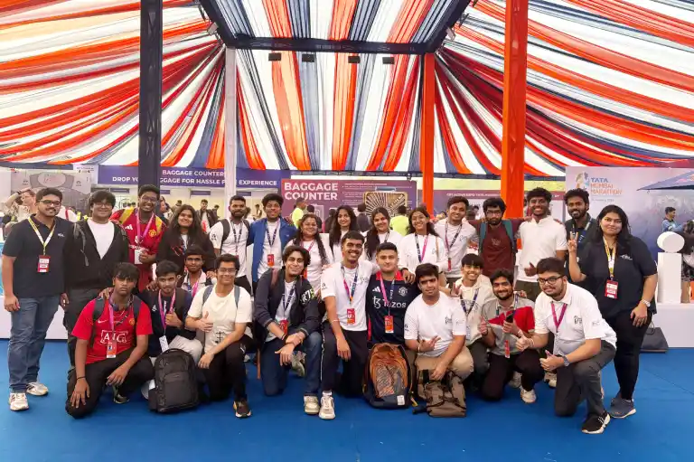 Students worked at the Tata Mumbai Marathon 2026