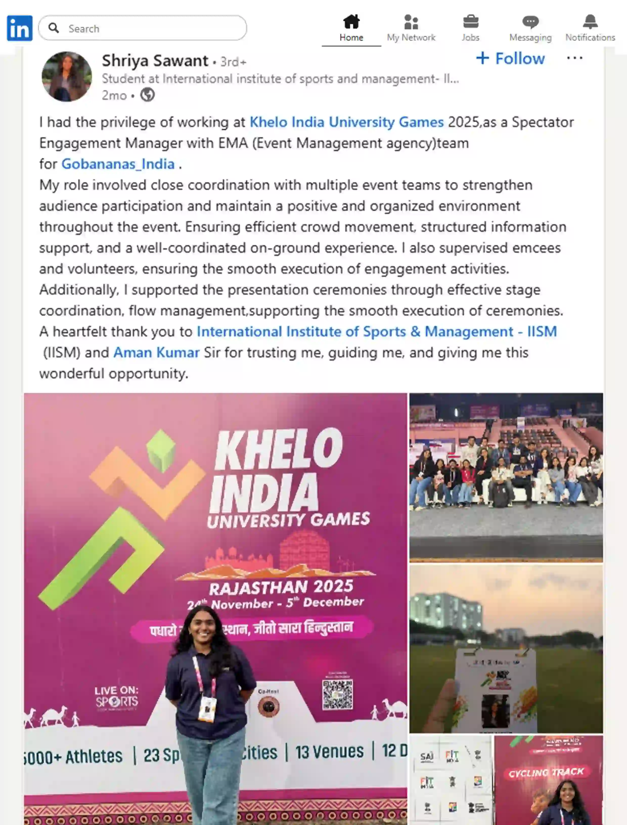 Student's Linkedin Testimonial - Shriya Sawant