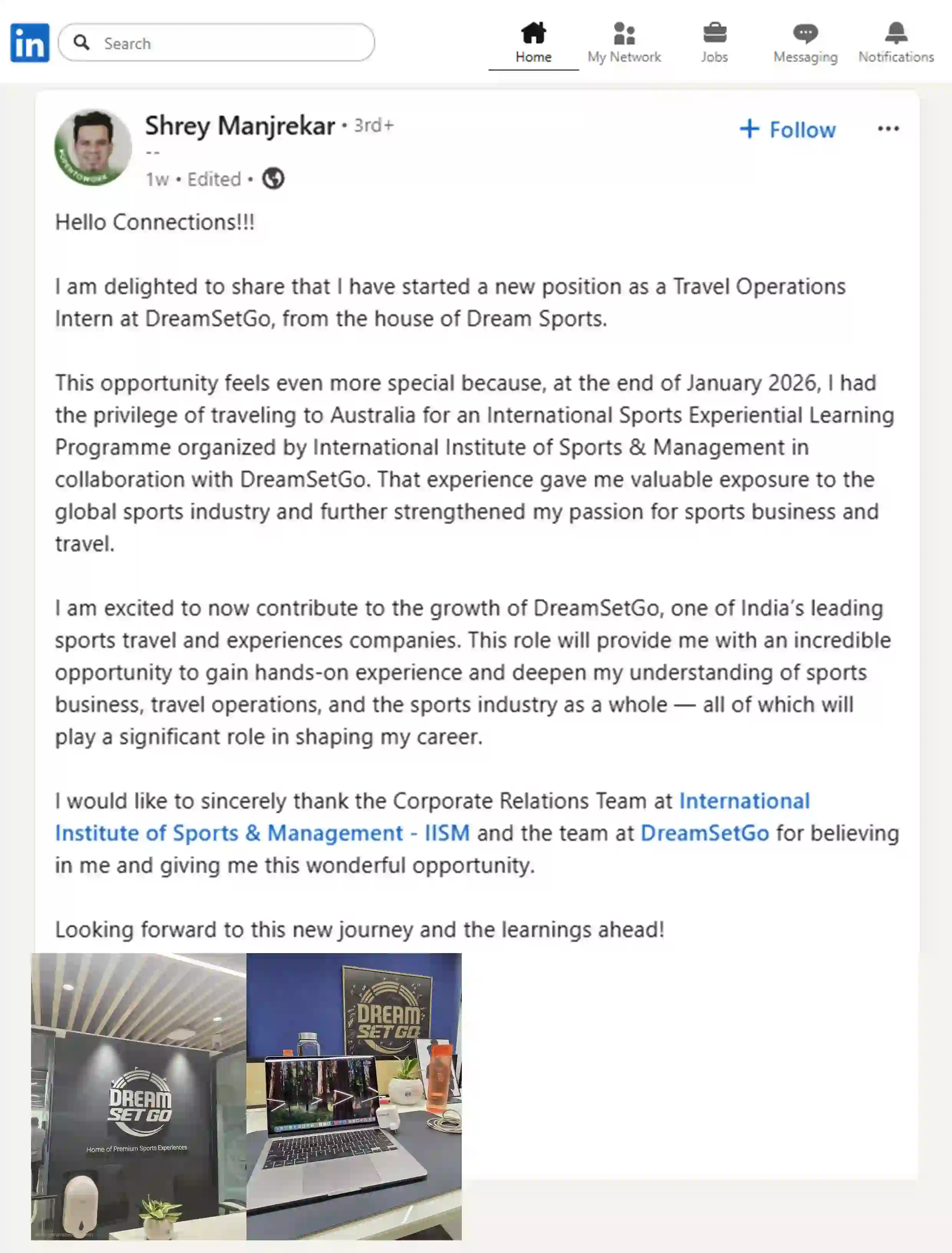 Shreya Manjrekar - Linkedin Testimonial